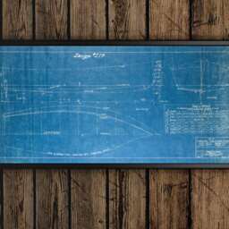 Vintage Boat Blueprint Print V-Bottom Design, Motor Boating Series - thumbnail 2