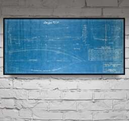 Vintage Boat Blueprint Print V-Bottom Design, Motor Boating Series - thumbnail 1