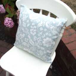 Laura Ashley Floral Cushion, Lyla Duck Egg With Zip Closure, Handmade - thumbnail 3
