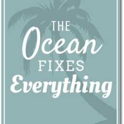 The Ocean Fixes Everything Metal Sign - Beach House Decor Coastal Wall Art Nautical Quote Tropical Seaside Gift - thumbnail 2
