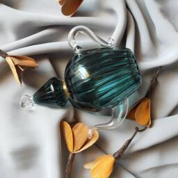 Green Genzary Emboss With 14K Gold Glass Ornament For Christmas Tree Decorations - thumbnail 3