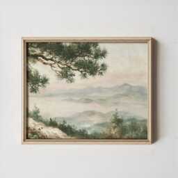 Mountain Meadow Poster, Pine Landscape Print, Nature Wall Art, Paper - thumbnail 4