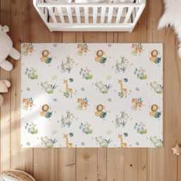 Safari Leaf Animal - Rug, Carpet, Kids Decor, Children's Room Decor, Kids Personalised Decor - thumbnail 2