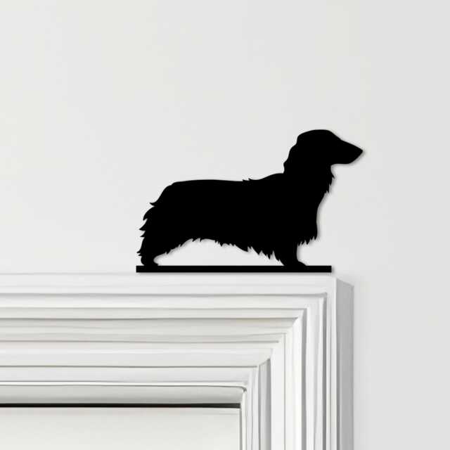 Door Topper Long-Haired Dachshund Dog Various Colours Decorative Sign - Sign, Novelty Wall Decor, Frame Art, Art - image 1