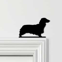 Door Topper Long-Haired Dachshund Dog Various Colours Decorative Sign - Sign, Novelty Wall Decor, Frame Art, Art - thumbnail 1
