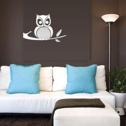 Owl On Branch Vinyl Wall Decal Night Hawk Birds Life Home Art Interior Decor Design - thumbnail 2