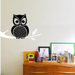 Owl On Branch Vinyl Wall Decal Night Hawk Birds Life Home Art Interior Decor Design - thumbnail 3