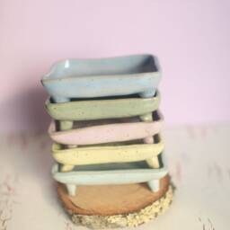 Pastel Classic Soap Dish - Ceramic Vintage Style - thumbnail 4