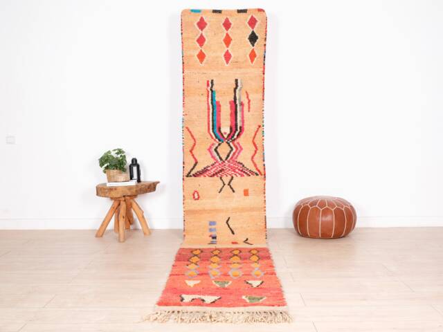 Moroccan Runner Rug 2x12 Ft, Vintage Berber Runner, Handwoven Wool Rug, Tribal Bohemian Hallway 70x355 cm - image 1