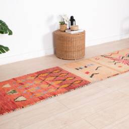 Moroccan Runner Rug 2x12 Ft, Vintage Berber Runner, Handwoven Wool Rug, Tribal Bohemian Hallway 70x355 cm - thumbnail 3