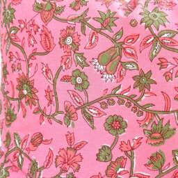 Fuchsia Pink Indian Block Print Pillow Cover , Cotton Voile Hand Mede - thumbnail 3