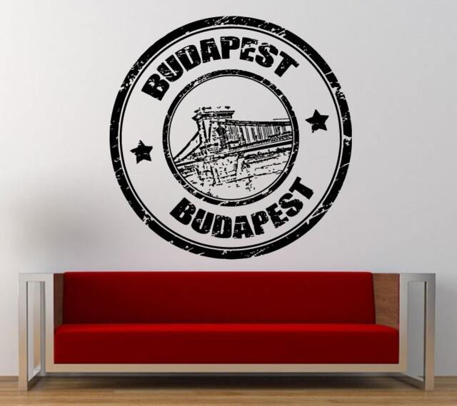 Budapest Stamp Wall Decal Sticker Vinyl Mural Leaving Bedroom Room Home Decor Free Shipping L331 - image 1