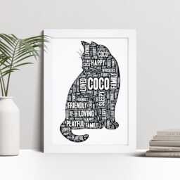 Personalised Cat Word Art Print - Pet Memorial Gift - thumbnail 1