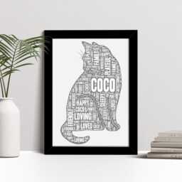 Personalised Cat Word Art Print - Pet Memorial Gift - thumbnail 2