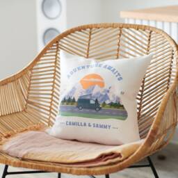 Personalised Motorhome Adventure Cushion - Custom Road Trip Lover Pillow - thumbnail 1