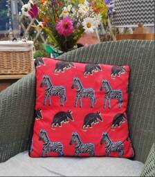 Zebra & Armadillo Decorative Cushion - thumbnail 1