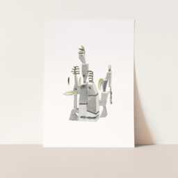 Salvador Dali Style Art Print, Modern Abstract Geometric Wall Art, Surrealistic Print For Framing, in Grey Tones - thumbnail 2