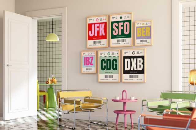 Personalised Luggage Tag Location Print, Custom Create Own Retro Wall Keepsake Housewarming Gift - image 1