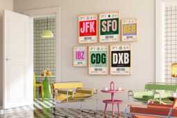 Personalised Luggage Tag Location Print, Custom Create Own Retro Wall Keepsake Housewarming Gift - thumbnail 1