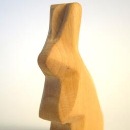 Hand Carved Wooden Bunny Waldorf Eco-Friendly Toy - thumbnail 4