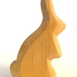 Hand Carved Wooden Bunny Waldorf Eco-Friendly Toy - thumbnail 2