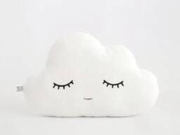White Cloud Pillow For Nursery Decor, Baby Cushion Shower Gift Boy Girl Gender Neutral Throw Kids Room Infant Bed Baptism Christening - thumbnail 2