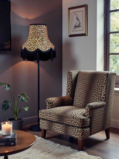 Vintage Handmade Leopard Print Floor Standard Lampshades Ceiling Pendants Bedside Lamps Table Lamp Shades Candle Clip On Wall Lights - image 1
