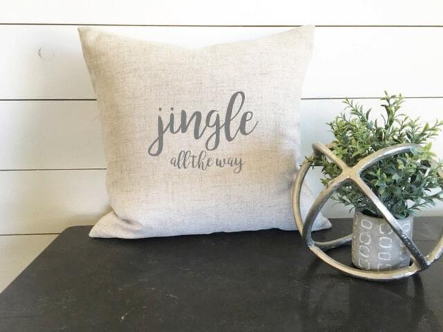 Jingle All The Way Pillow Cover, Christmas Decor, Pillow, Bells