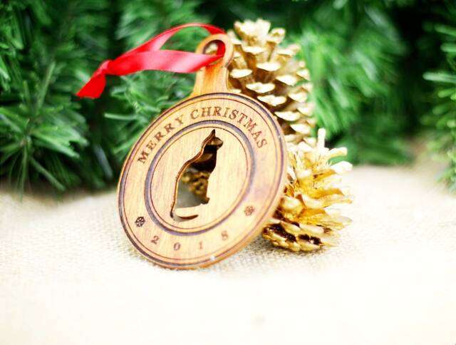 Cat Christmas Ornament - Laser Cut Pet Memorial Gift - image 1