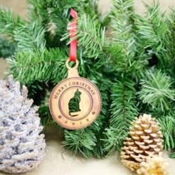 Cat Christmas Ornament - Laser Cut Pet Memorial Gift - thumbnail 3