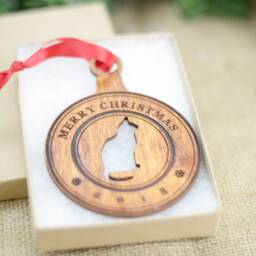 Cat Christmas Ornament - Laser Cut Pet Memorial Gift - thumbnail 2