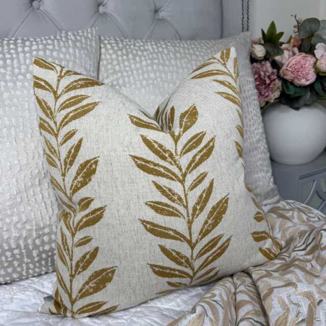 Honey Cushion Cover, Pillow Sham, Decorative Leaf Trial Countryside Home, John Lewis Norah Fabric, Sofa Cover - image 1