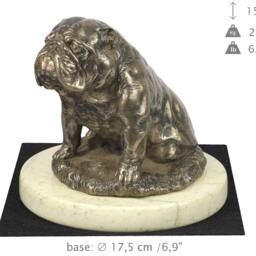 Bulldog, English Bulldog , Dog Sand Marble Base Statue, Limited Edition, Artdog. Made Of Cold Cast Bronze. Perfect Gift. Limited Edition - thumbnail 4