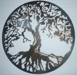 Tree Of Life Metal Wall Art Antique Gold Finish, 70cm Laser Cut Sign