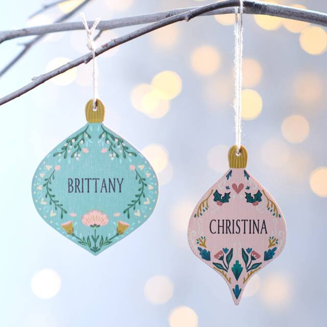 Personalised Scandi Style Christmas Bauble - image 1