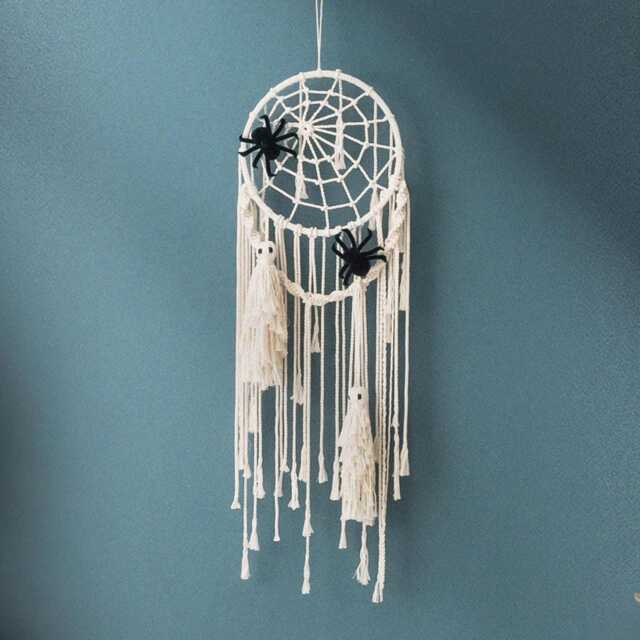 Ghost & Spider Macrame Wall Hanging - Halloween Party Decoration Gift U12 - image 1