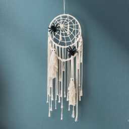 Ghost & Spider Macrame Wall Hanging - Halloween Party Decoration Gift U12 - thumbnail 1