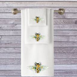 Bee Embroidered Towels, Personalised 550Gsm Cotton Luxury Towel - thumbnail 1