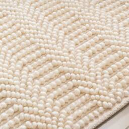 Hand Woven Chunky Braided Knitted, Modern Style New Zealand Wool Indoor Rug. Entryway Or Runner , Off White - Therugbasket - thumbnail 1