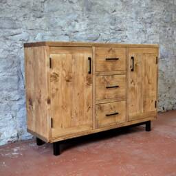 Reclaimed Wood Sideboard With Steel Base, Bespoke Handmade Furniture Made To Measure in Scotland - thumbnail 3