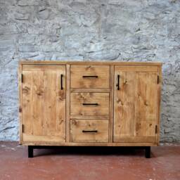 Reclaimed Wood Sideboard With Steel Base, Bespoke Handmade Furniture Made To Measure in Scotland - thumbnail 2