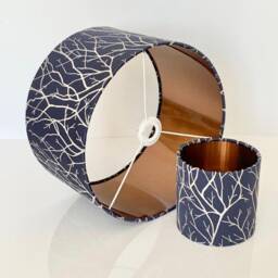 New Premium Luxury Quality Iliv Midnight Blue Silk With Embroidery Tree Branches Lamp Shade Pendant Light - thumbnail 4
