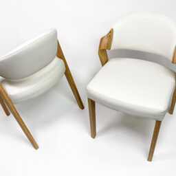 Upholstered in Light Beige Leather Dining Chair, Solid Oak Room Woden Chairs For Table Comfortable & Timeless Design - thumbnail 2
