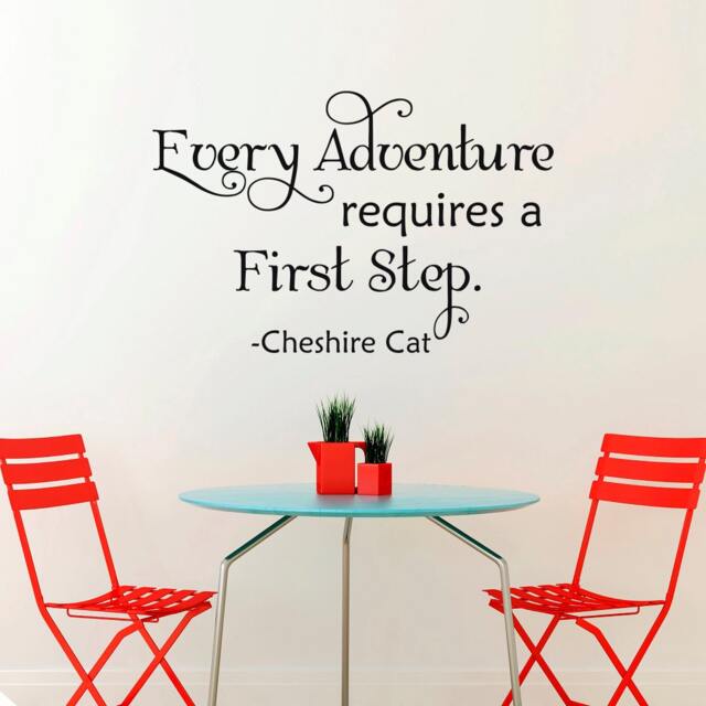 Alice in Wonderland Wall Decal Cheshire Cat Quote - Every Adventure P81 - image 1