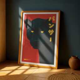 Black Panther Japanese Poster - Big Cat Fashion Wall Art Print, Bold Modern Decor - thumbnail 3