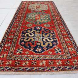 2'9x6'5 New Kazak Farmhouse Runner Rug, Handmade Medallion Wool Area Afghan Luxury Design Bedroom Livingroom Office D??cor Rug - thumbnail 2