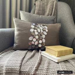 Decorative Oblong/Lumbar Rectangle Throw Pillow Covers Accent Couch 12x16 Silver Silk Pillows Crystal Embroidered - Delight - thumbnail 3