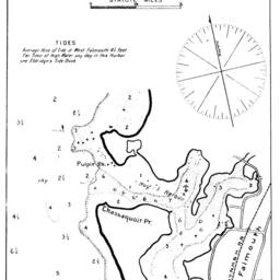 West Falmouth Ma Antique Map Print Hog Island Chart, Nautical Decor - thumbnail 2