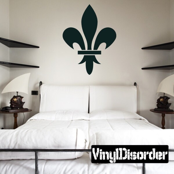 Fleur Delis Wall Decal - Fabric Vinyl Removable & Reusable Fleurdelisuscolor004Et