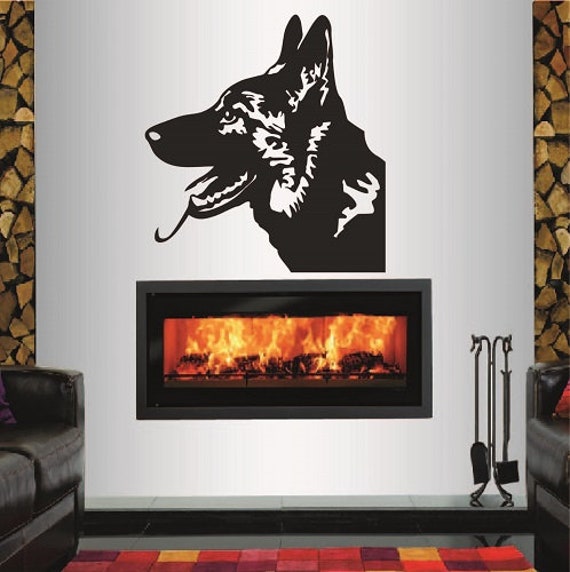 In-Style Decals Wall Vinyl Decal Home Decor Art Sticker German Shepherd Panting Dog Head Animal Kids Room Pet Shop Removable Mural Design 9 - image 1